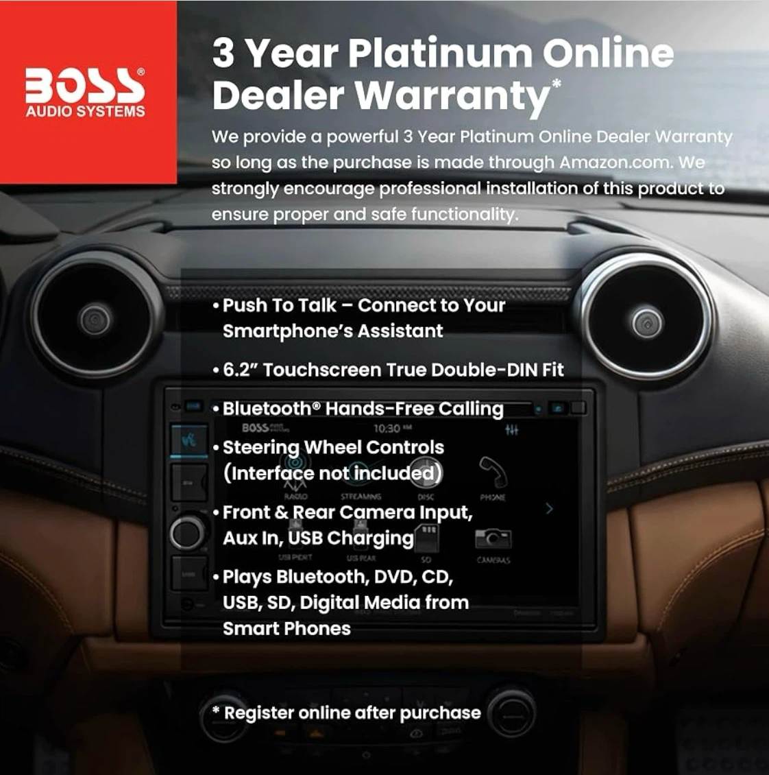 Boss Audio Systems BV9364B Double-DIN Car Stereo - photo 5