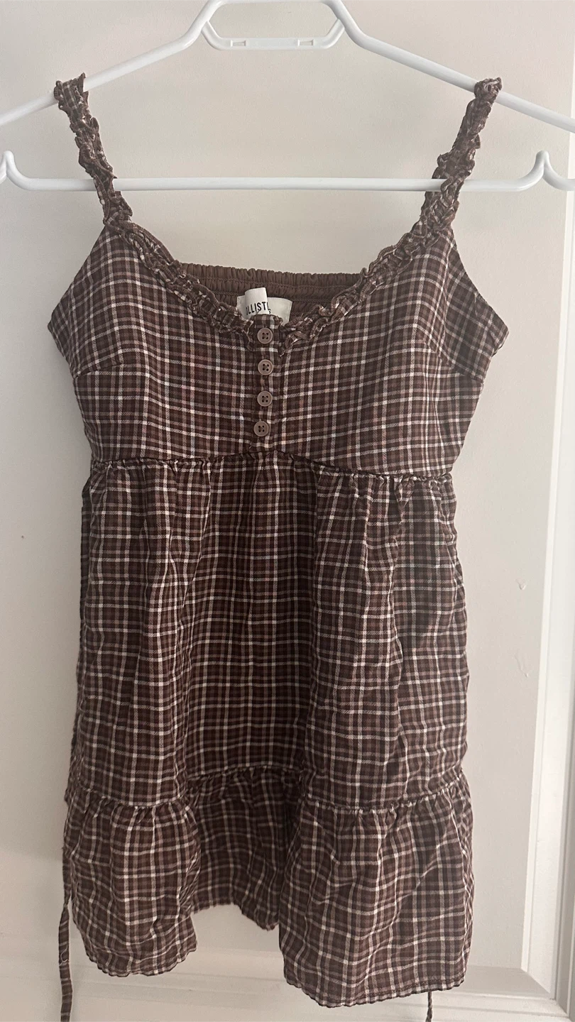 Hollister Brown Gingham Tank Top