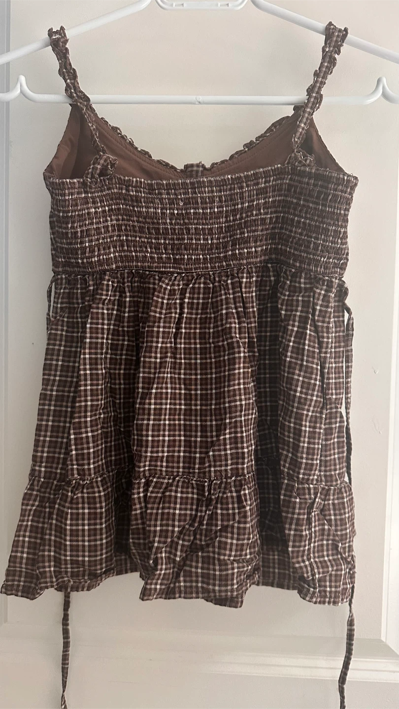 Hollister Brown Gingham Tank Top - photo 2