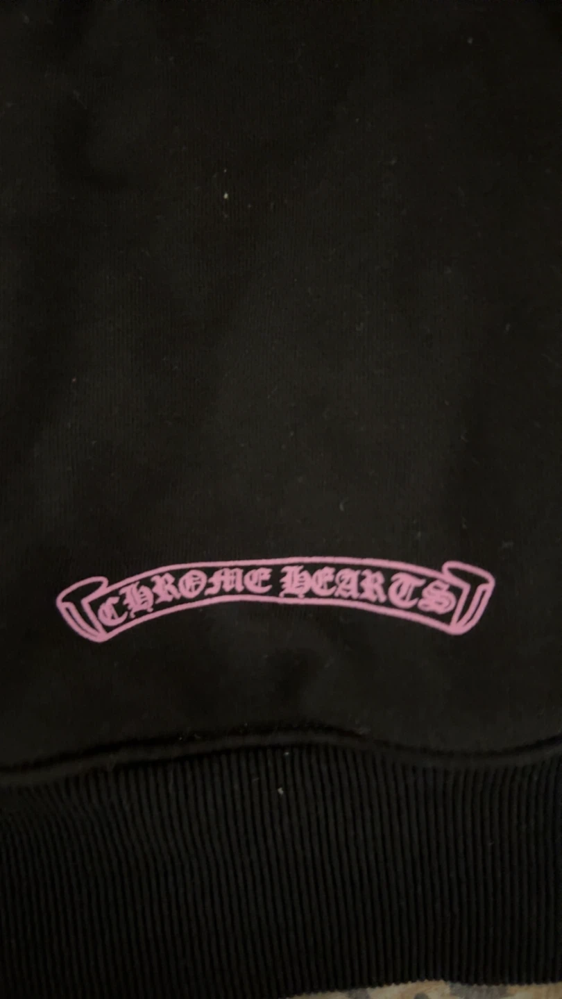 Chrome Hearts Black Hoodie with Pink Graphics - photo 2