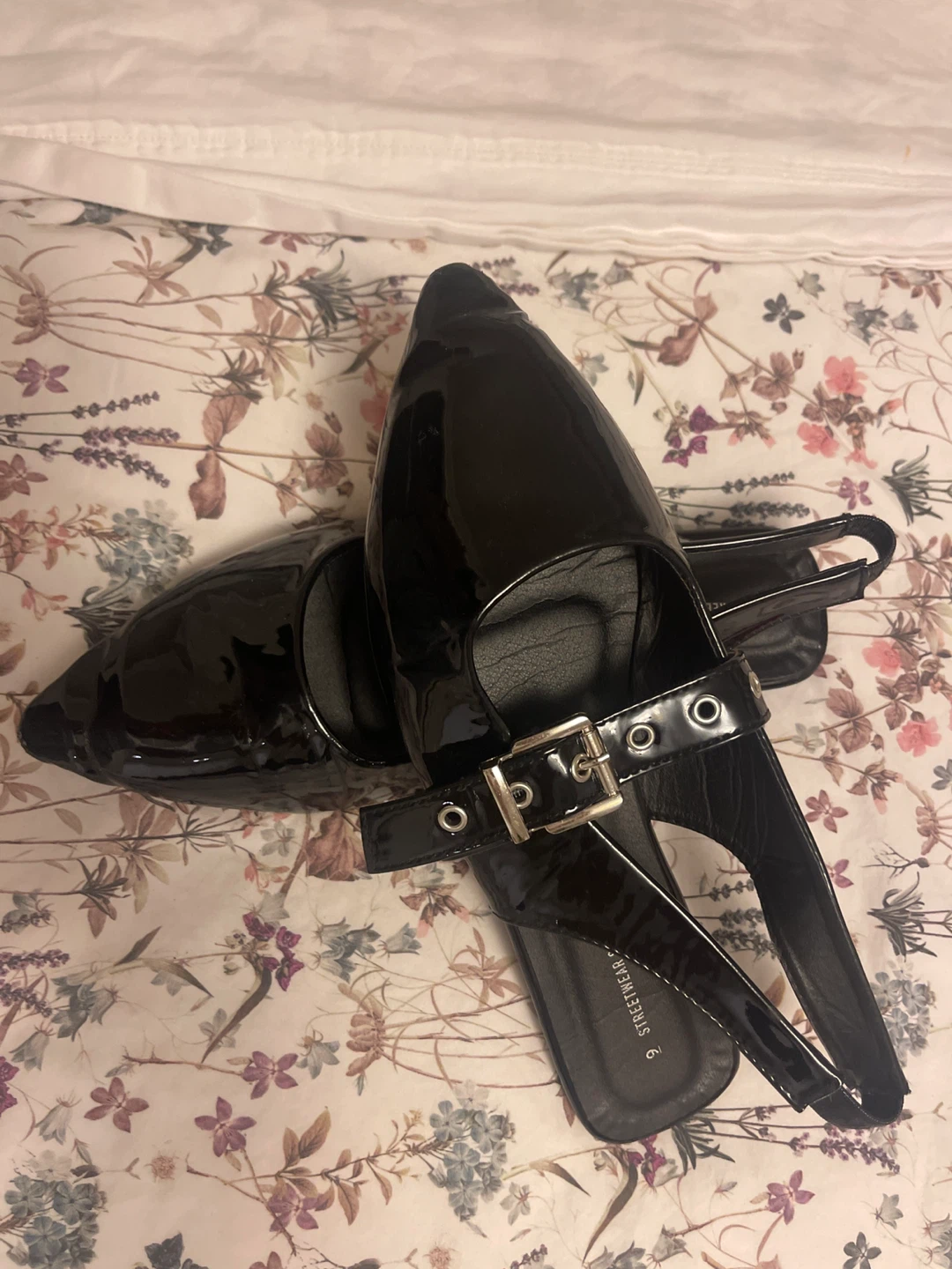 Streetwear Society Black Patent Slingback Flats - photo 2