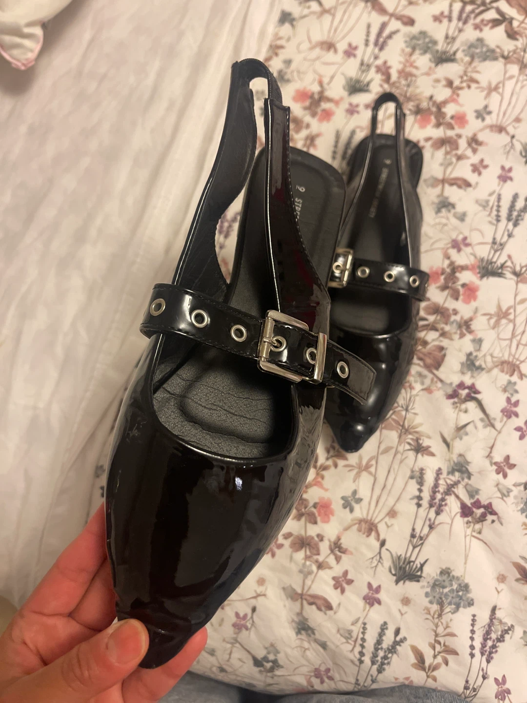 Streetwear Society Black Patent Slingback Flats - photo 3