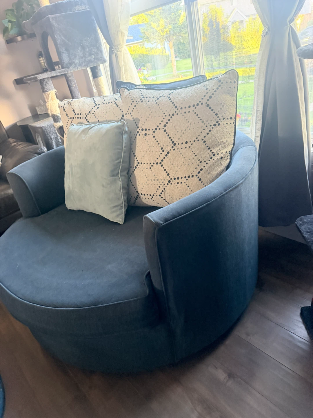 Blue Round Armchair - photo 3