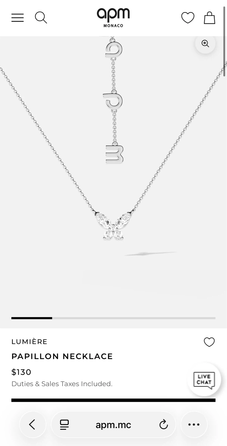 APM Monaco Papillon Butterfly Necklace