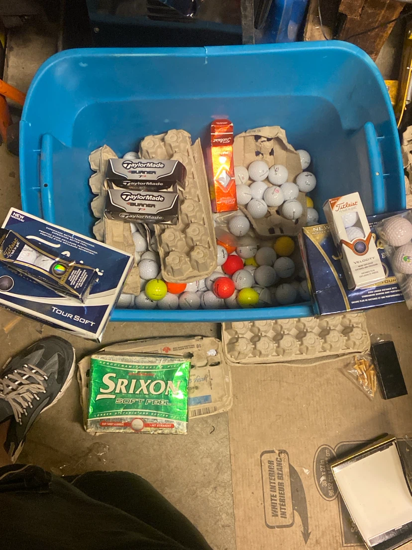 Large Collection of Assorted Golf Balls and Headcovers