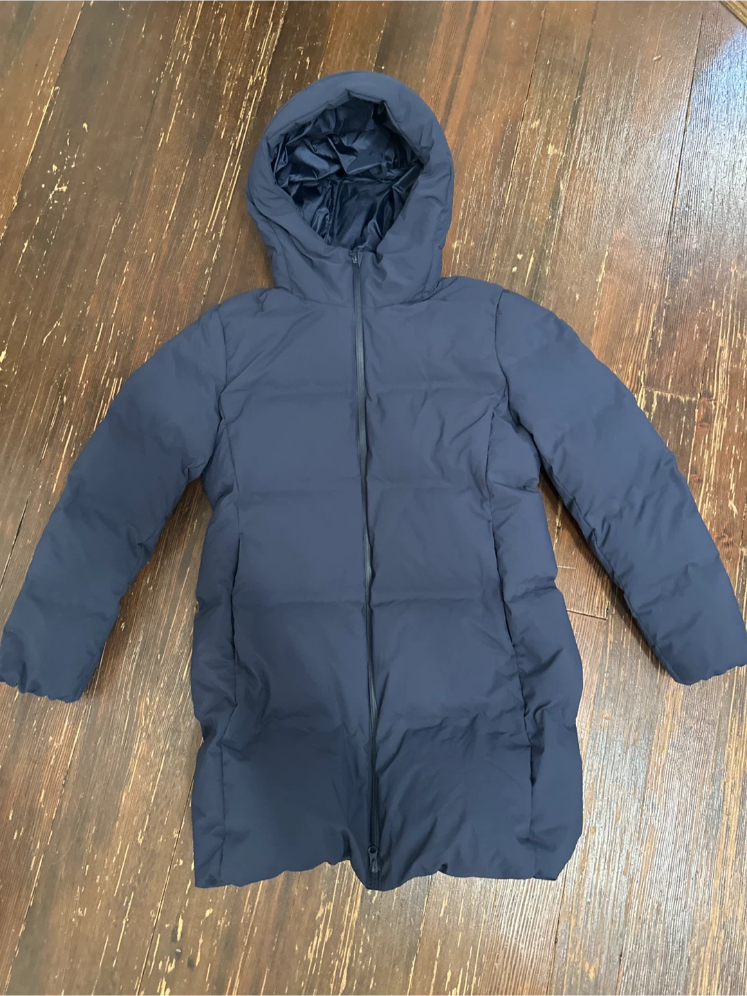Uniqlo Seamless Down Hooded Coat Navy Size XL