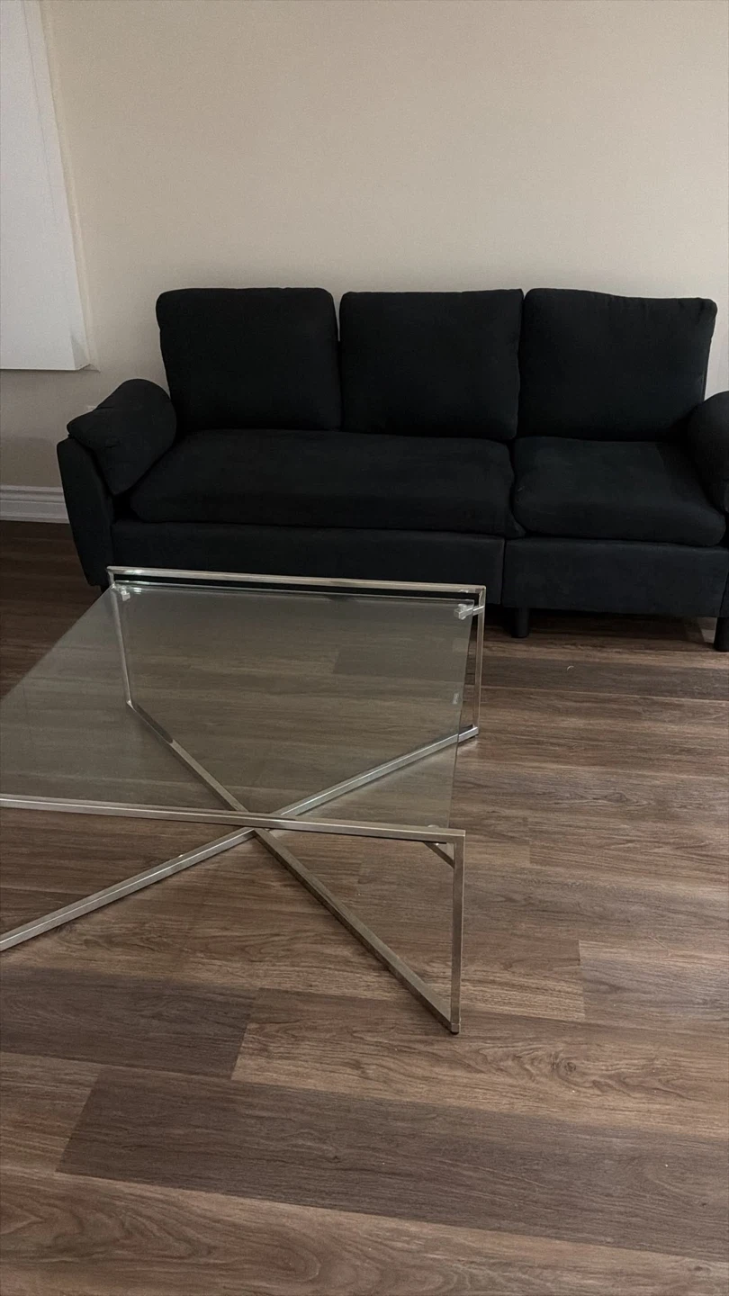 Glass and Metal Coffee Table