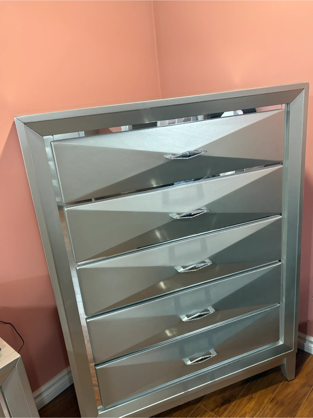 Silver Bedroom Set with Bed and Storage - photo 4