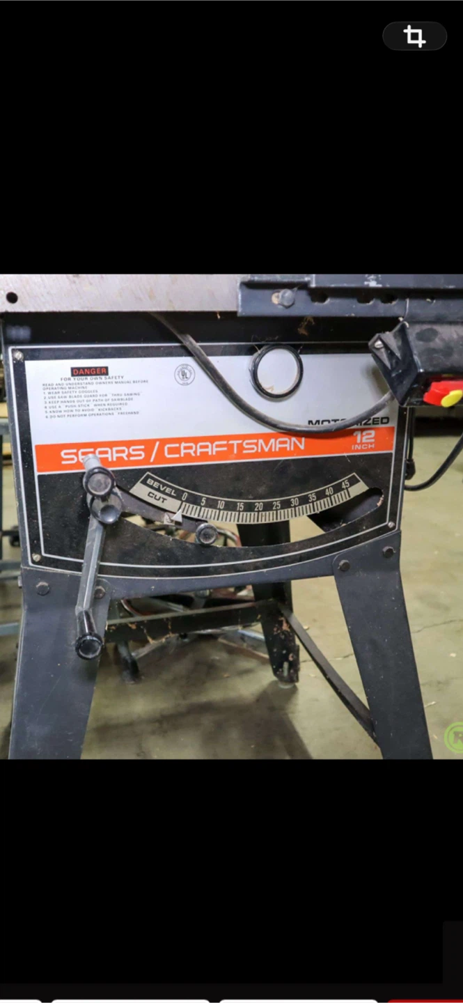 Sears Craftsman 12-inch Motorized Table Saw