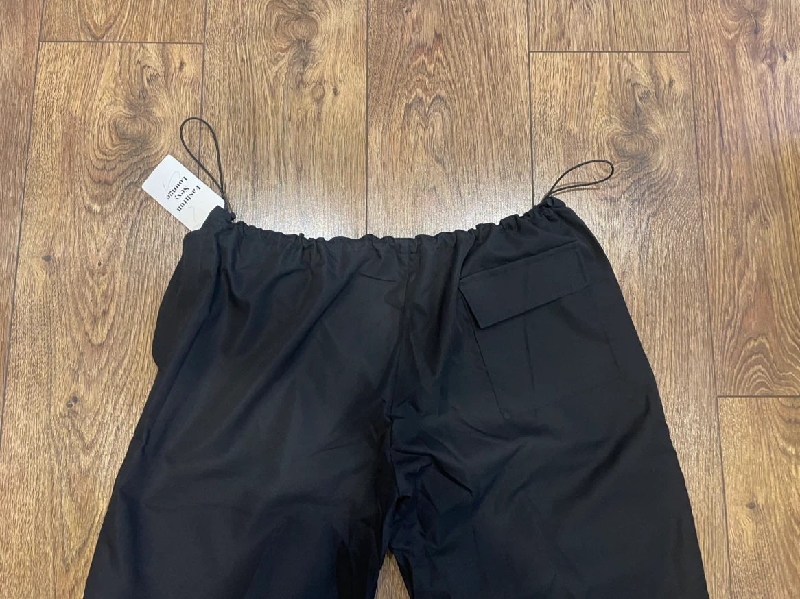 Fashion Sexy Lounge Black Parachute Pants