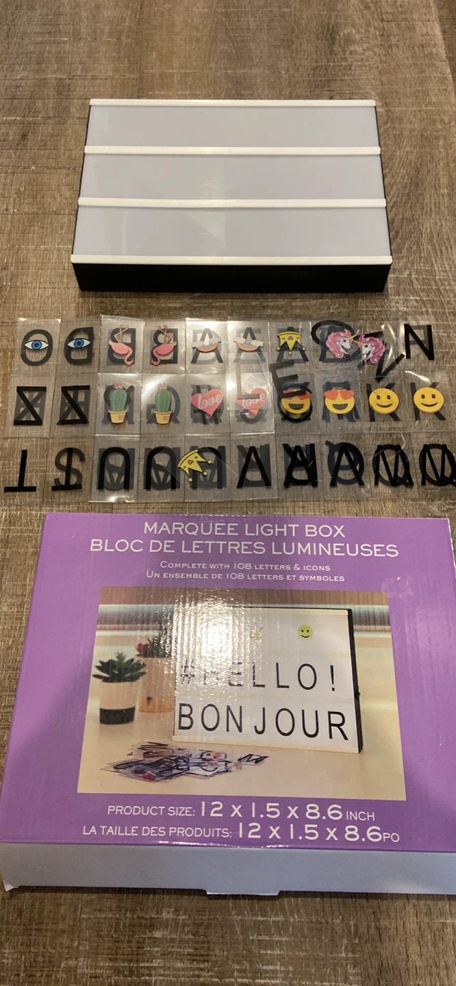 Marquee Light Box with 108 Letters and Icons