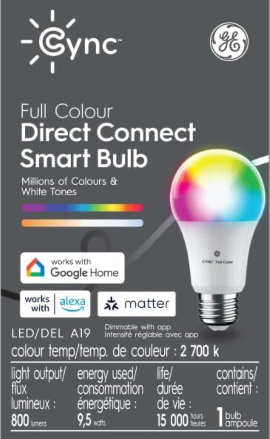Combo 3GE Cync Full Colour Smart Bulb A19