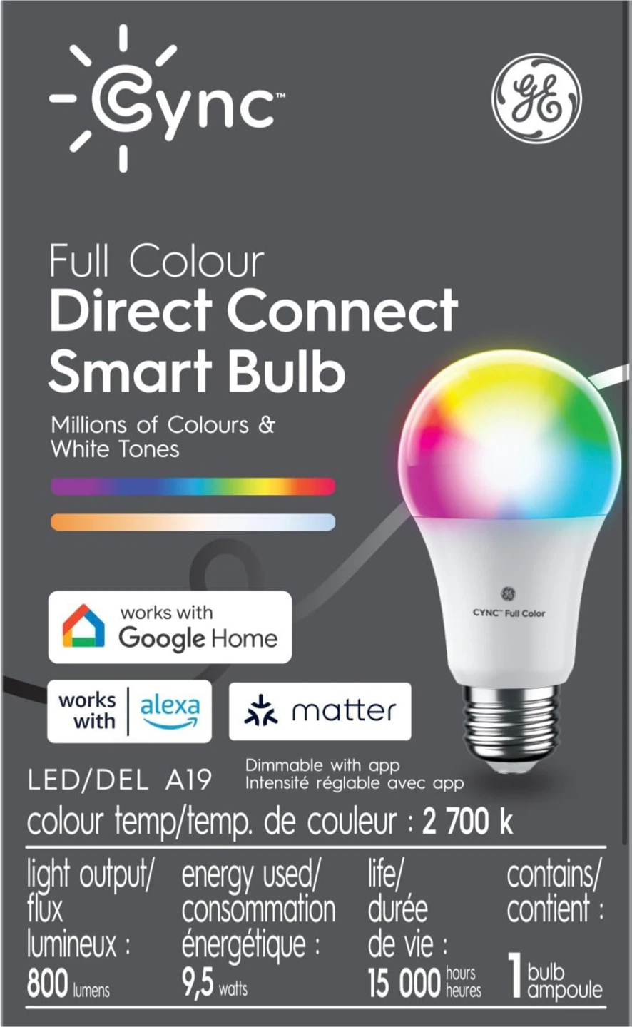 Combo 3GE Cync Full Colour Smart Bulb A19 - photo 4