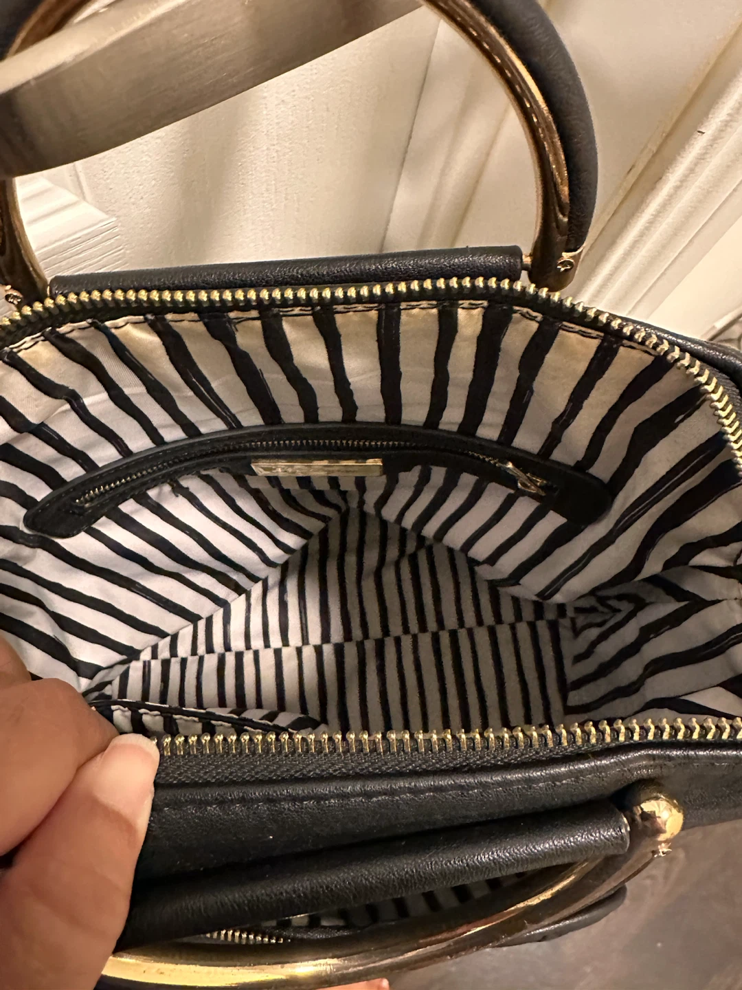 Black Quilted Backpack with Gold Hardware - photo 2