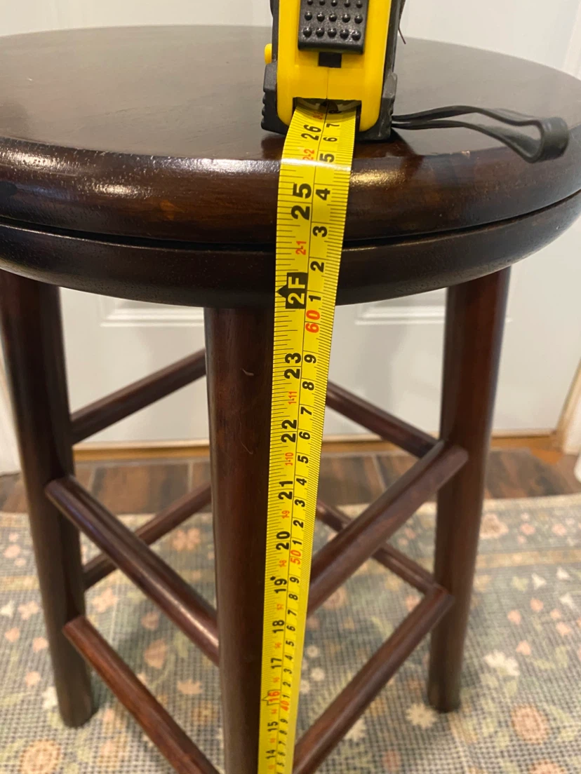 Dark Wood Round Bar Stool set of two - photo 3