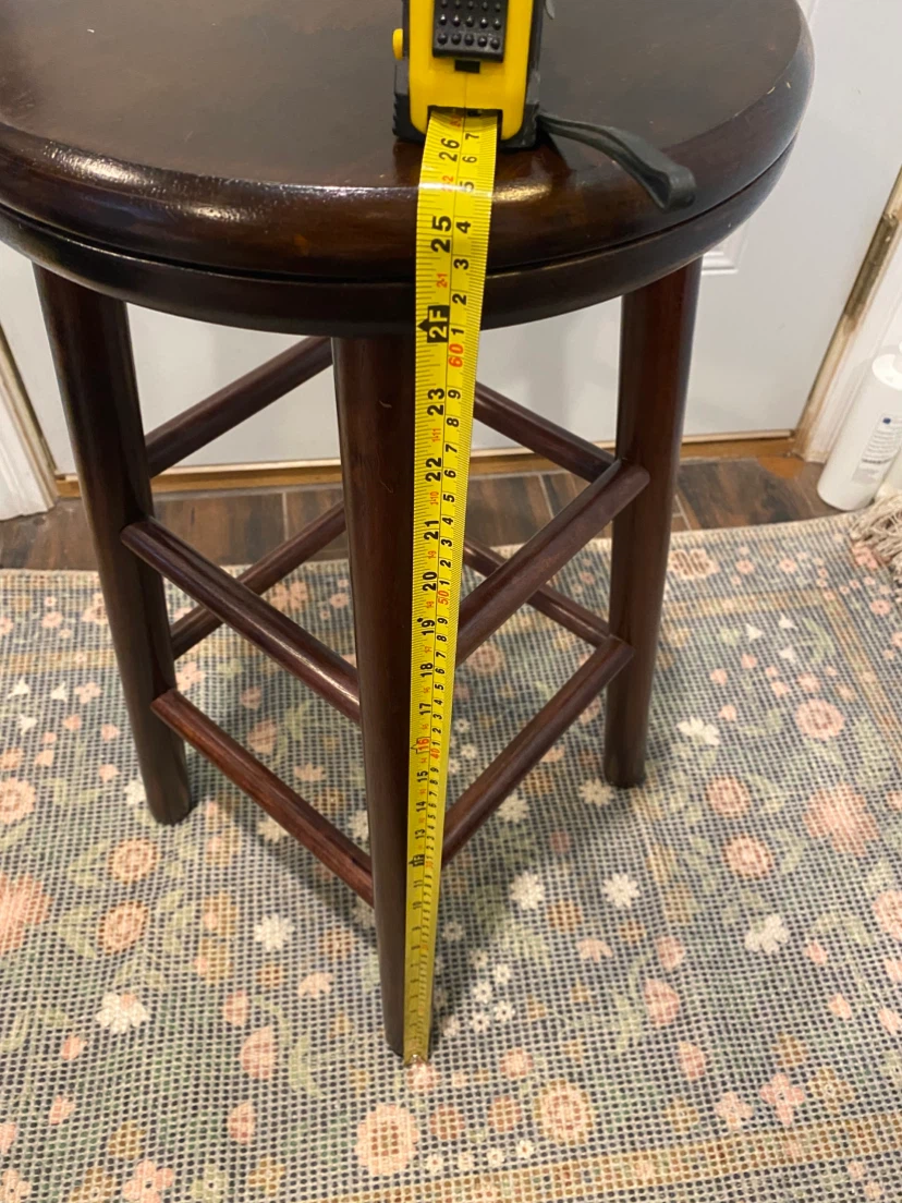 Dark Wood Round Bar Stool set of two - photo 5