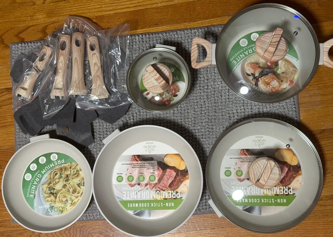 SODAY 12-Piece Nonstick Granite Cookware Set — New - photo 2
