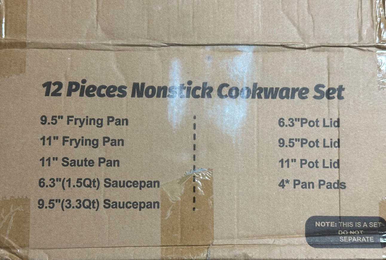 SODAY 12-Piece Nonstick Granite Cookware Set — New - photo 3