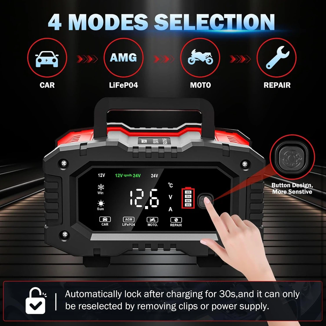 20Amp 12V/24V Smart Battery Charger - Car/Motorcycle/Boat - photo 5