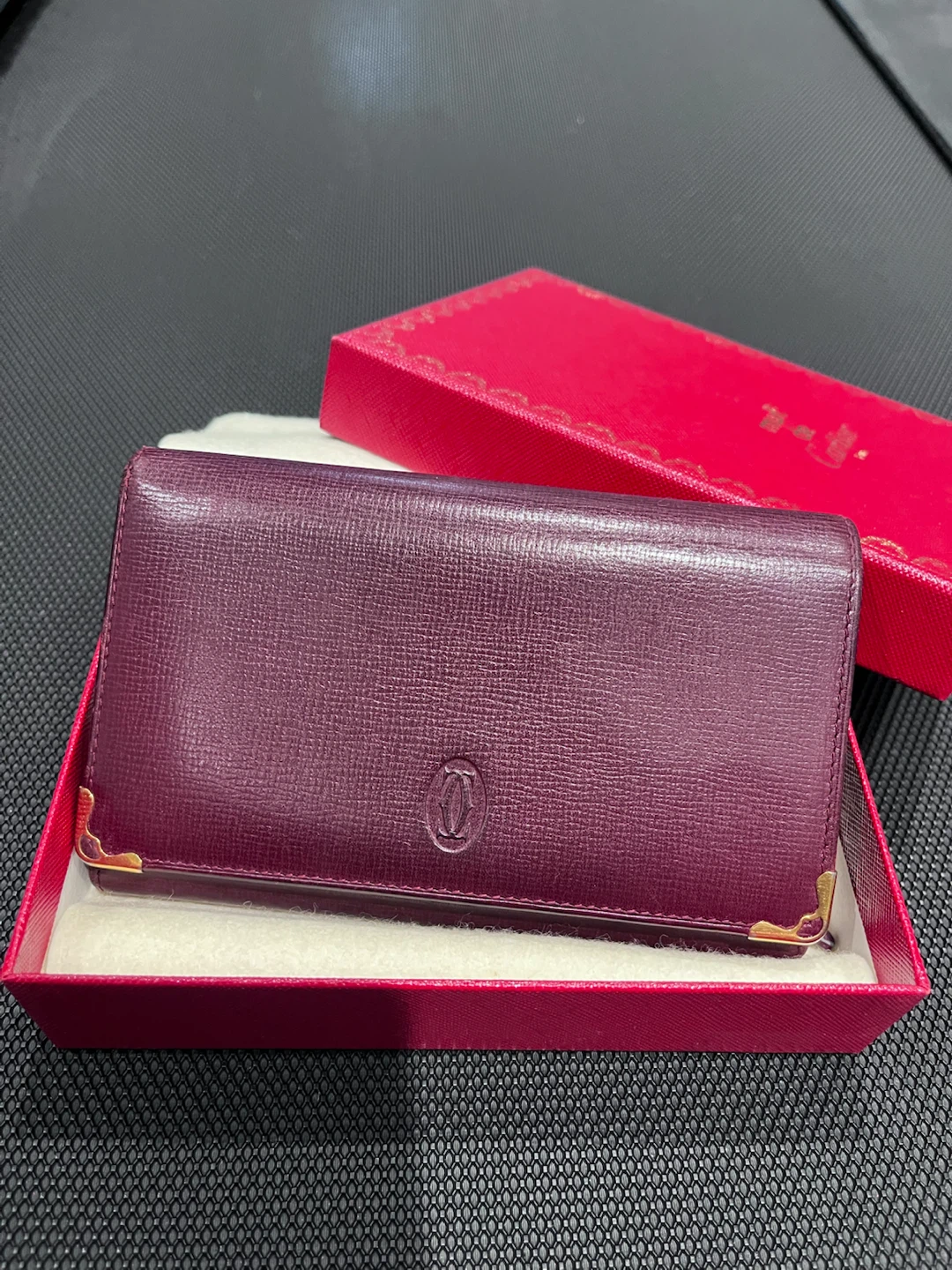 Authentic Cartier Burgundy Leather Wallet