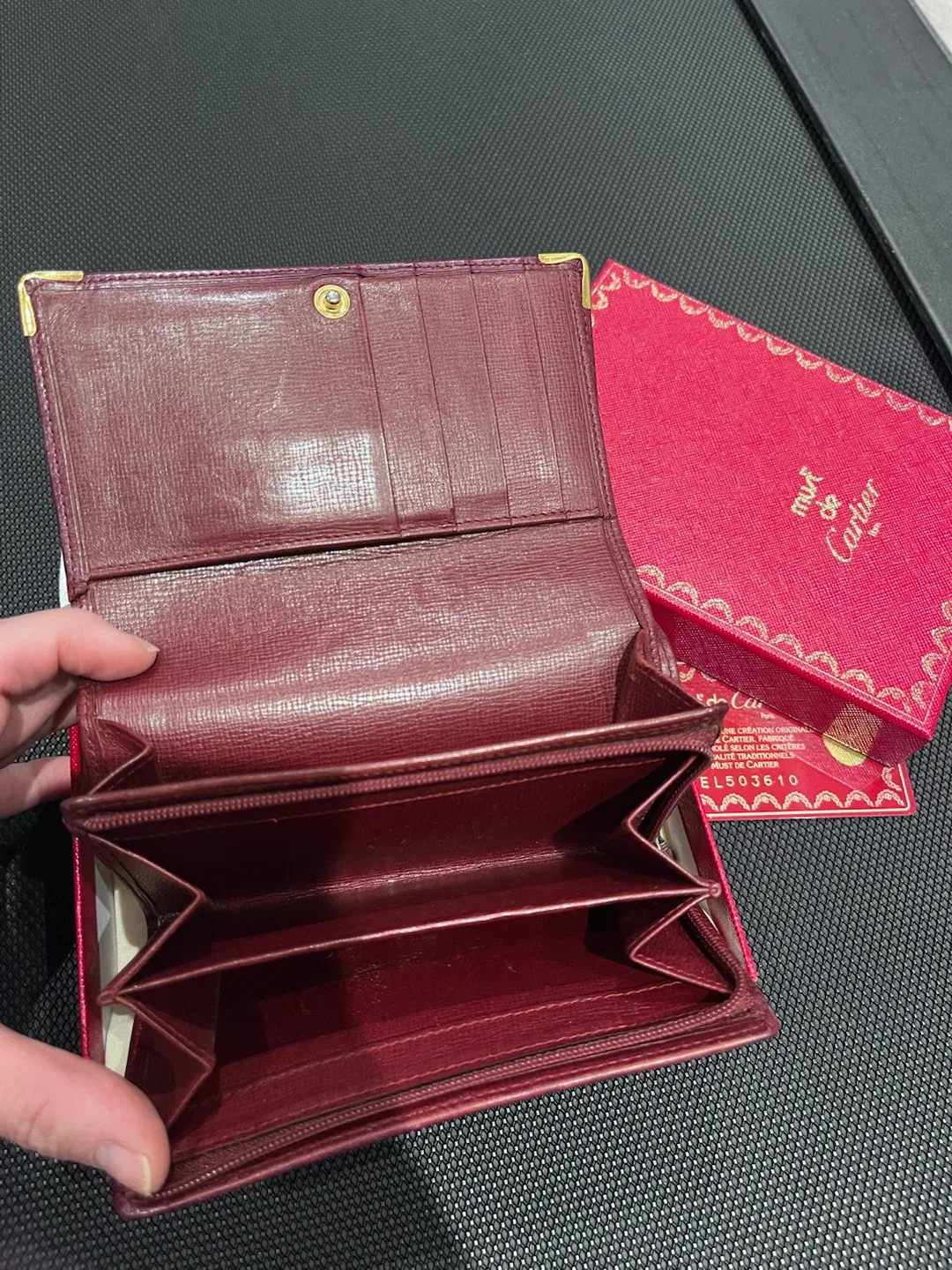 Authentic Cartier Burgundy Leather Wallet - photo 2