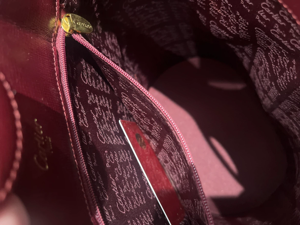 Preowned Authentic Cartier Burgundy Leather Shoulder Bag - photo 5