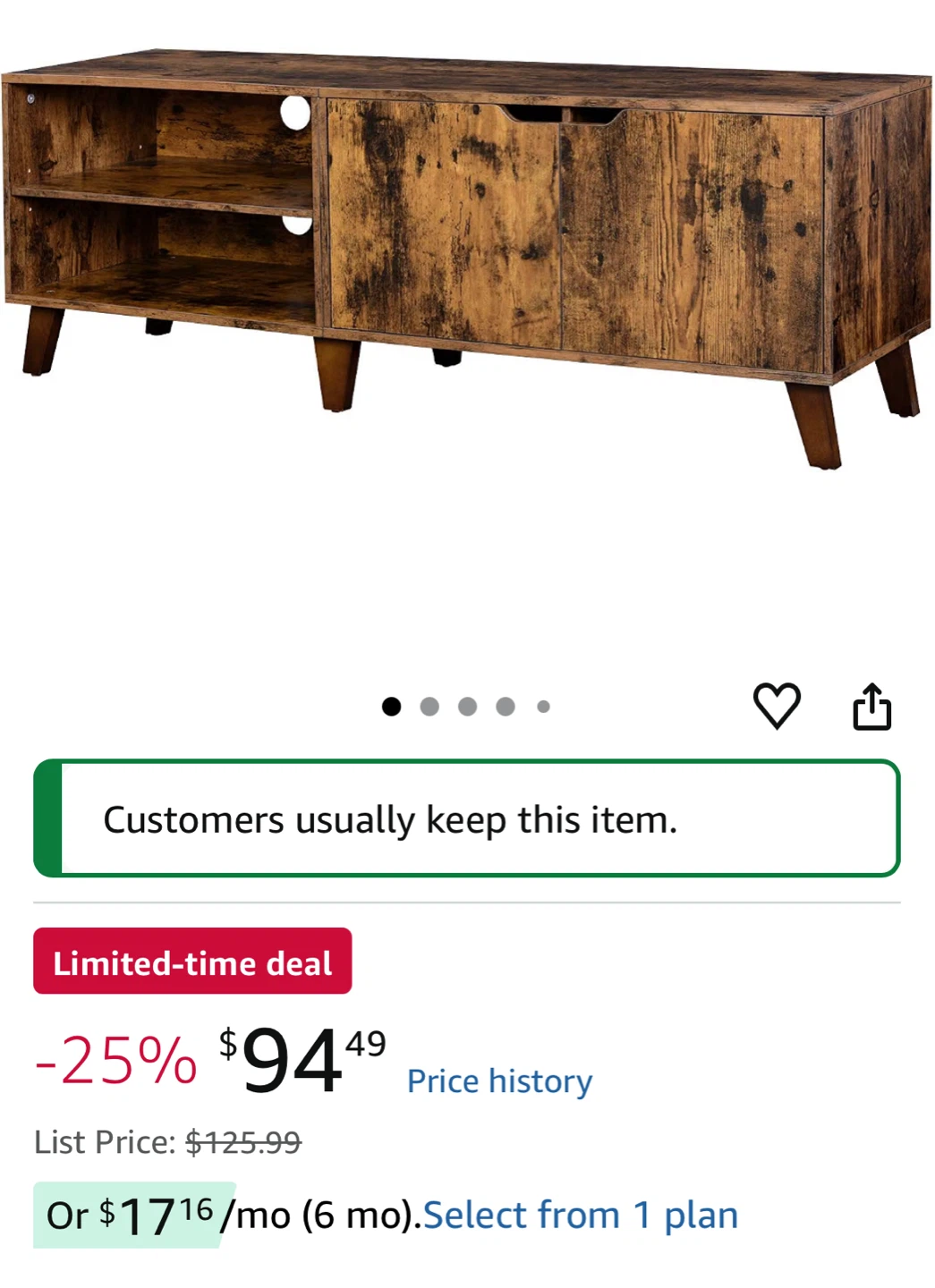 Rustic TV Stand / Media Console – Great Condition – $90 - photo 2