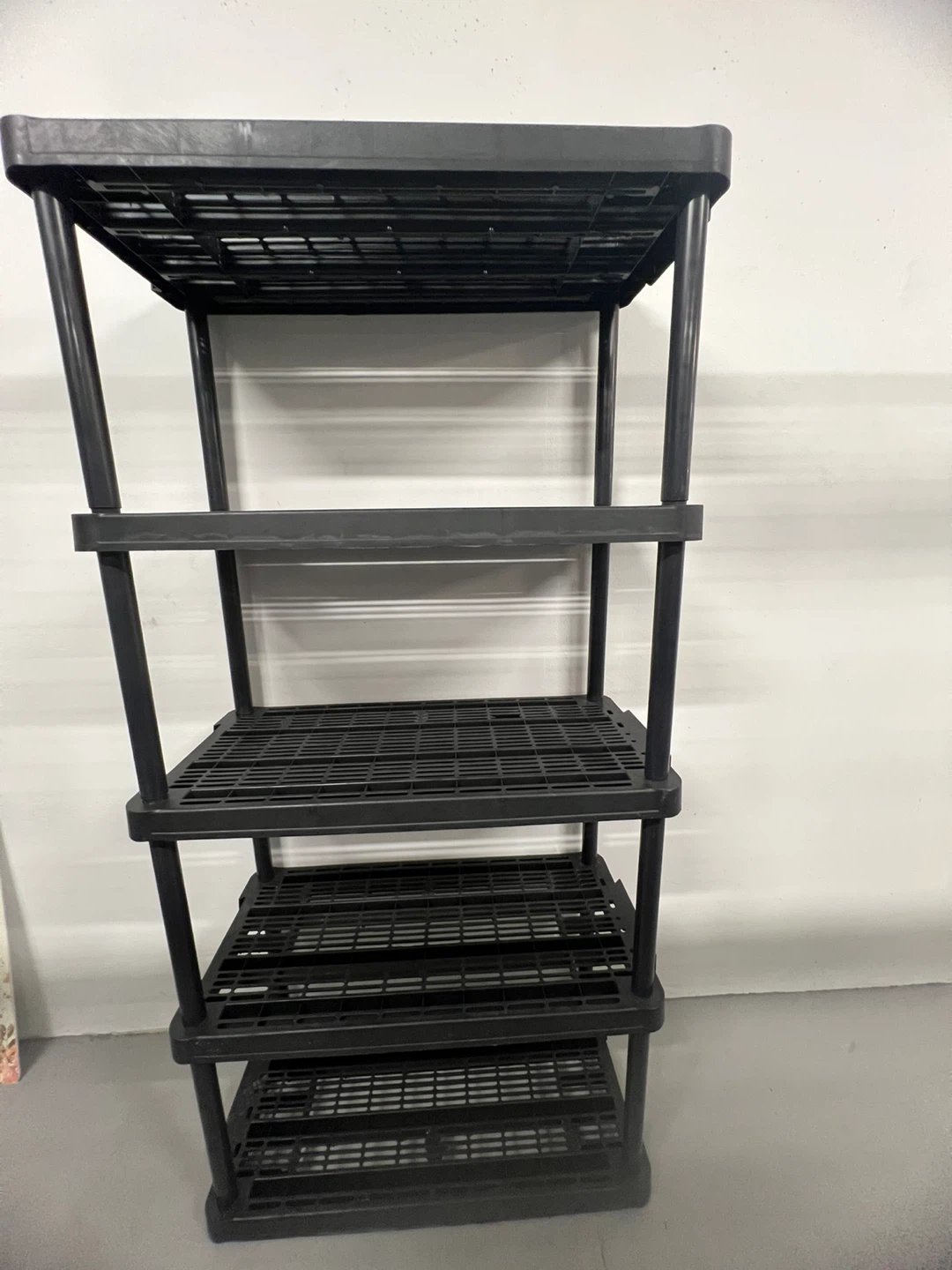 Black 5-Tier Plastic Utility Shelving Unit