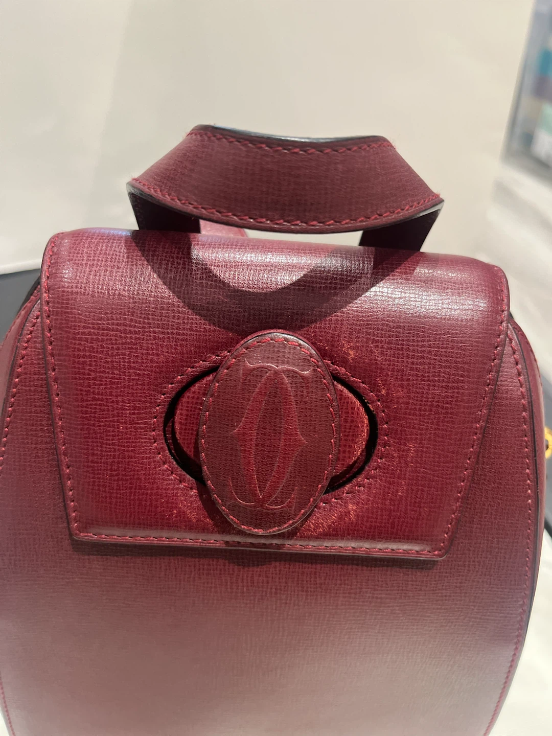 Preowned Authentic Cartier Burgandy Backpack - photo 2