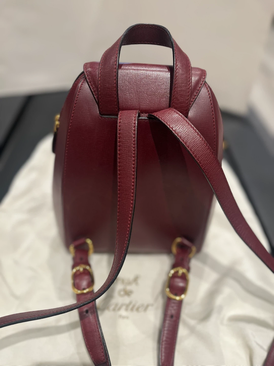 Preowned Authentic Cartier Burgandy Backpack - photo 4