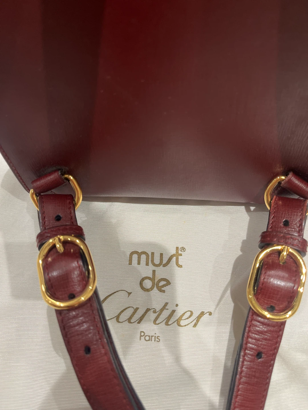 Preowned Authentic Cartier Burgandy Backpack - photo 5