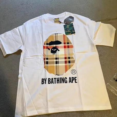 A Bathing Ape Plaid Ape Head T-Shirt
