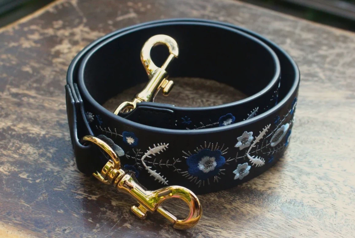 Embroidered Floral Bag Strap