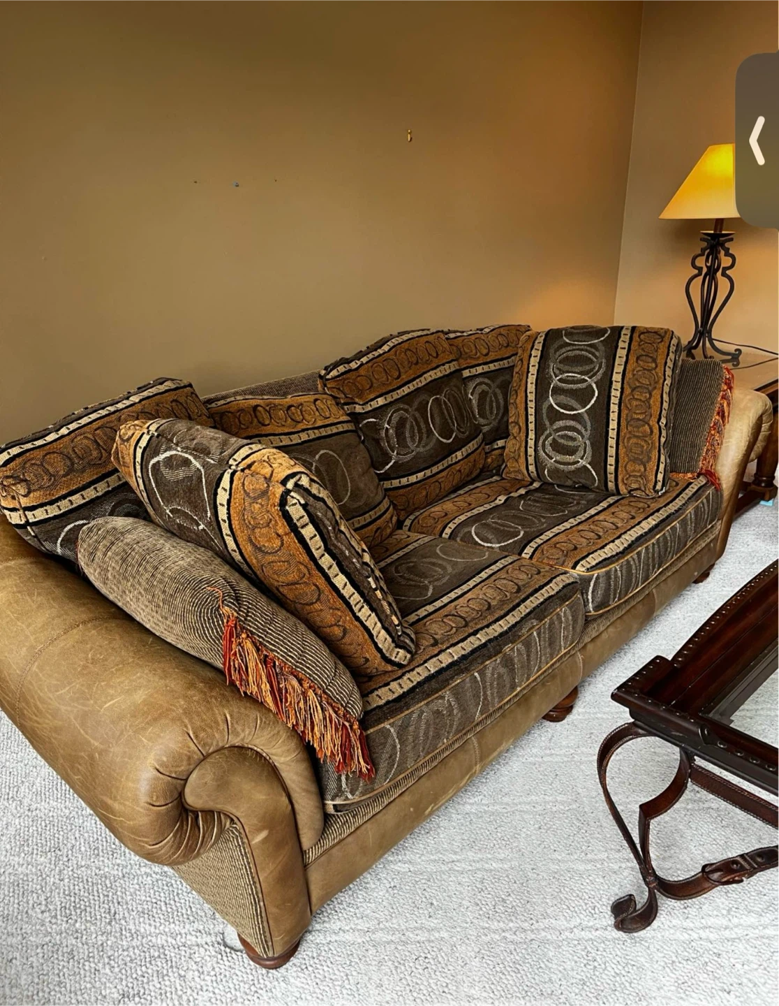 Leather and Fabric Living Room Sofa Set *Can Deliver*