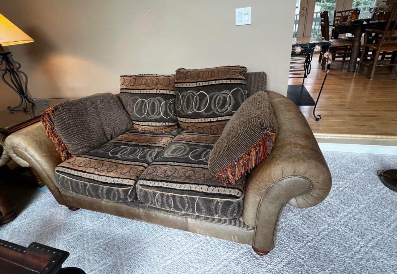 Leather and Fabric Living Room Sofa Set *Can Deliver* - photo 2