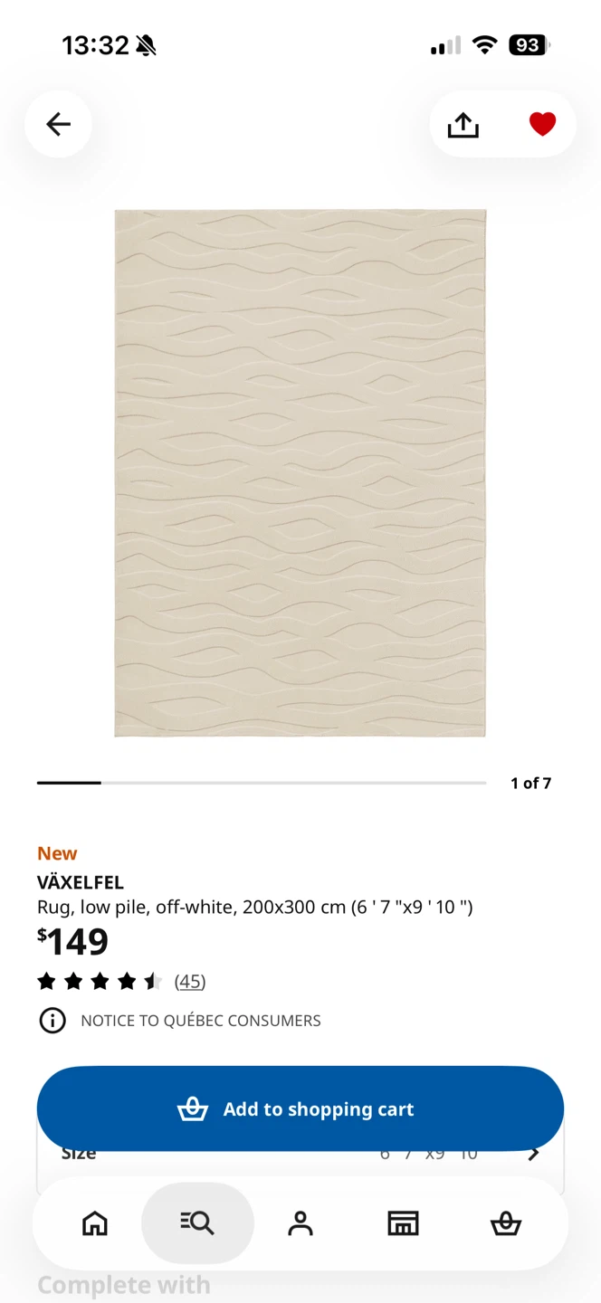 IKEA VAXELFEL Rug, Off-White - photo 3