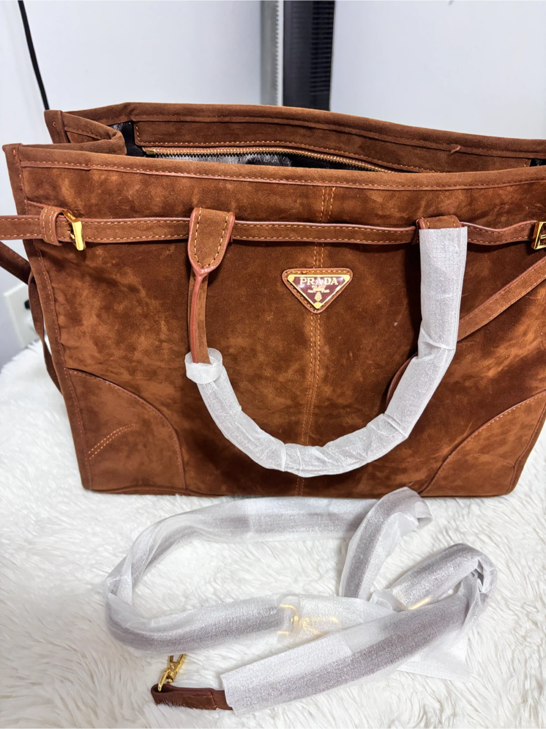 Prada Suede Tote Bag
