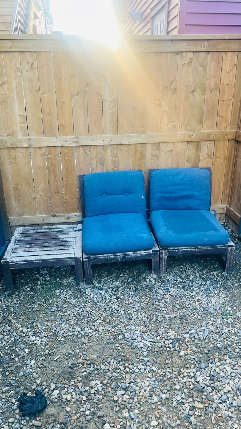 Outdoor Wooden Patio Chairs with Side Table