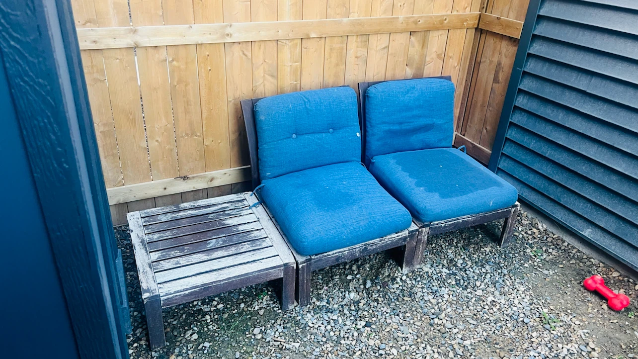 Outdoor Wooden Patio Chairs with Side Table - photo 2