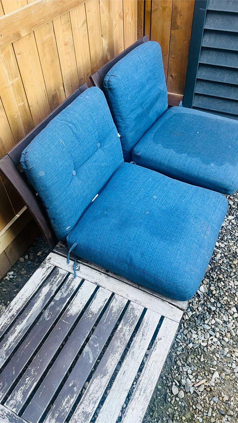Outdoor Wooden Patio Chairs with Side Table - photo 4