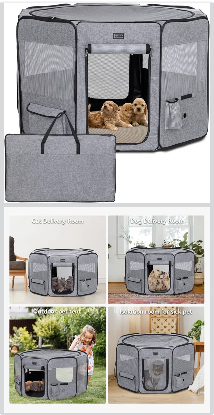 PETSFIT Dog Playpen, Puppy Tent Crates Cage Portable 36x36
