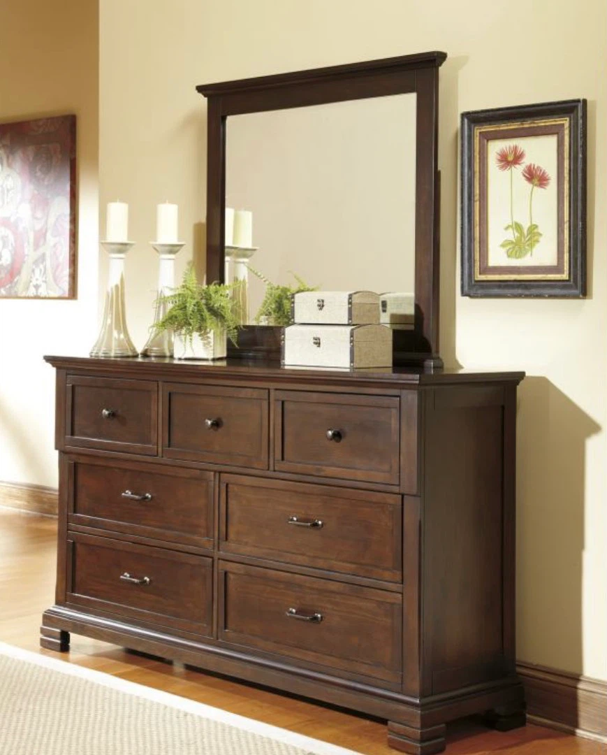Brand New Ashley Benchcraft Luxury Mirror + Bronze Pine Wood - photo 3