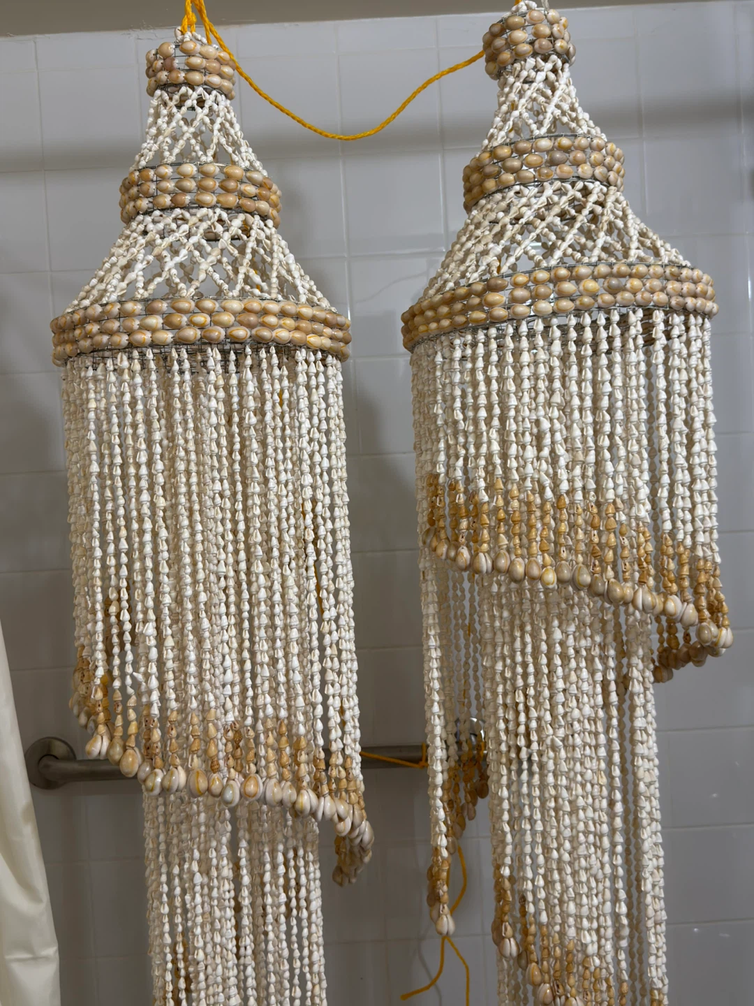 Set of Two Seashell Chandelier Light Fixtures