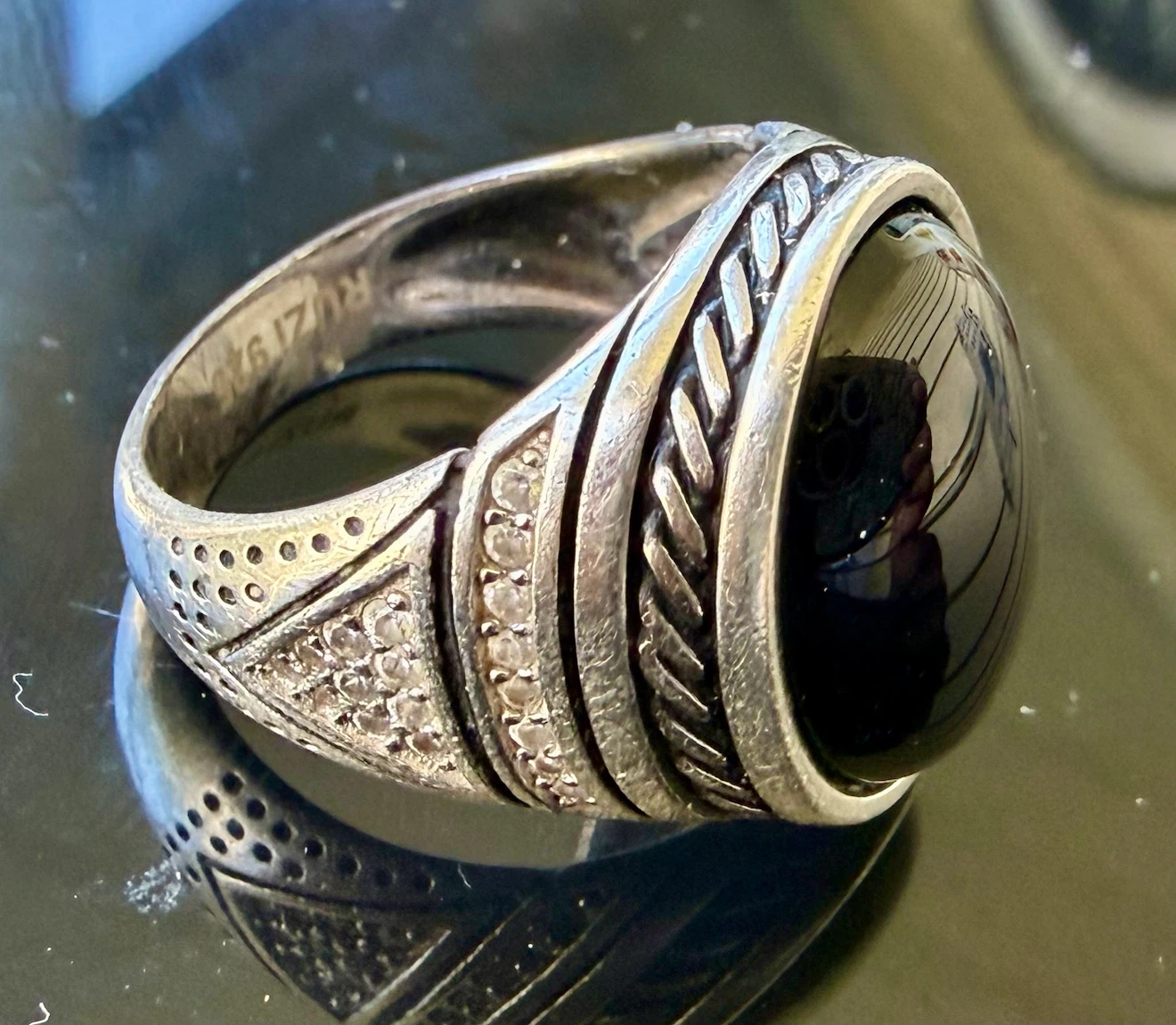 925 Silver Black Onyx Ring – Istanbul 🇹🇷 – Size 9 - photo 2