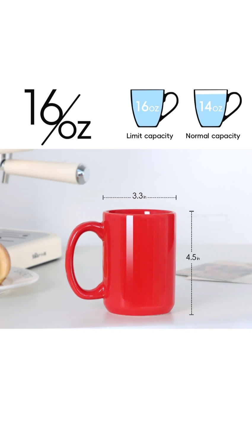Set of 4 Red Coffee Mugs NEW in box - photo 3