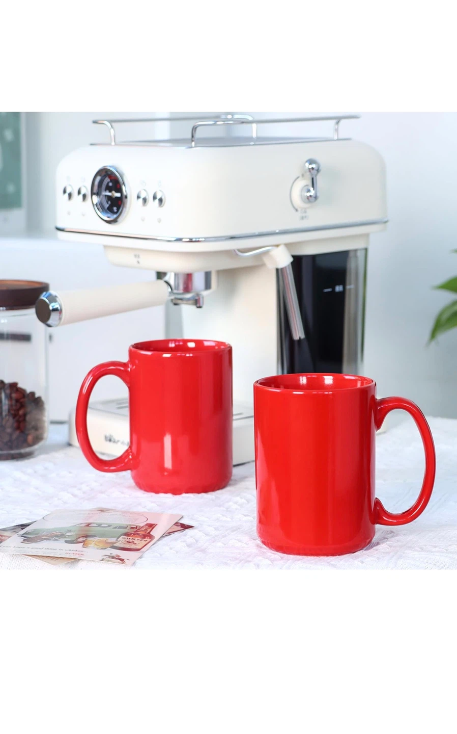 Set of 4 Red Coffee Mugs NEW in box - photo 5