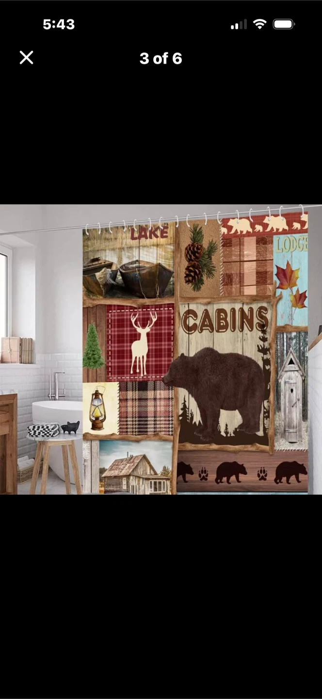 Rustic Cabin Themed Shower STALL Curtain - photo 3