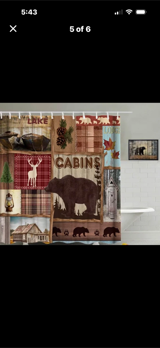 Rustic Cabin Themed Shower STALL Curtain - photo 5