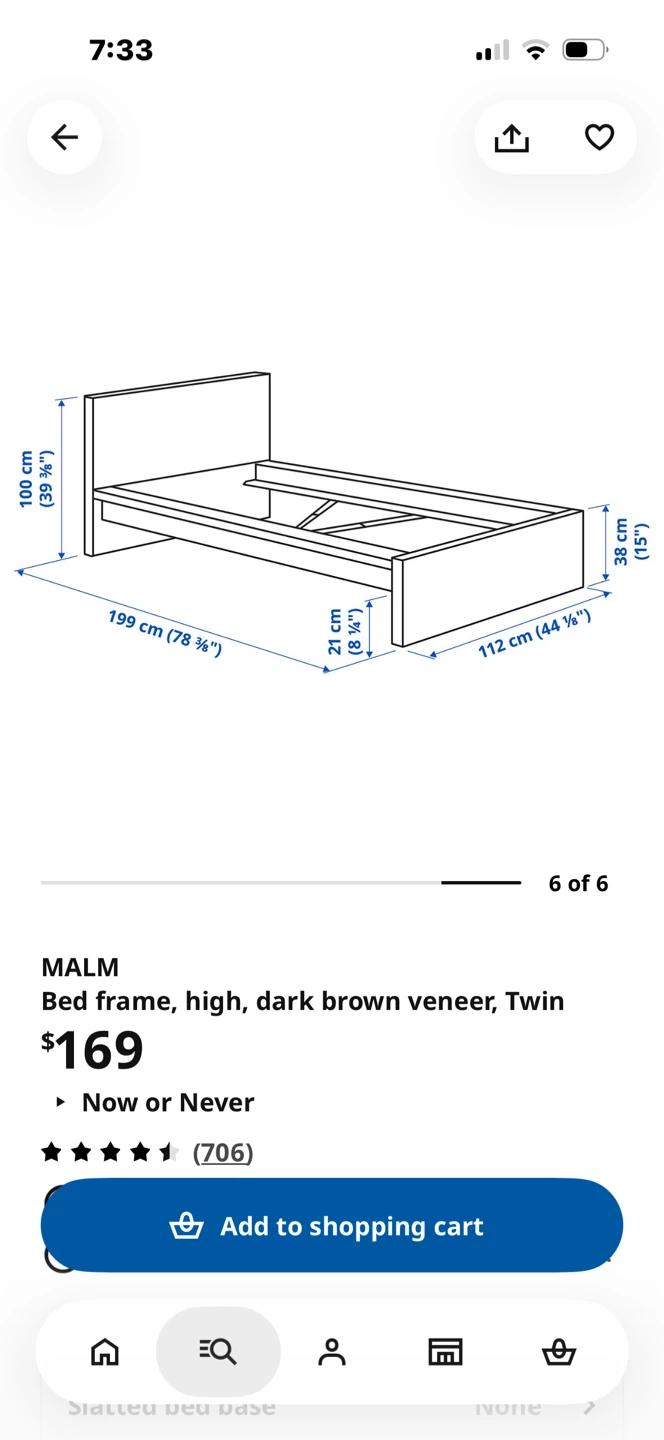 IKEA MALM Twin Bed Frame - Dark Brown - photo 2