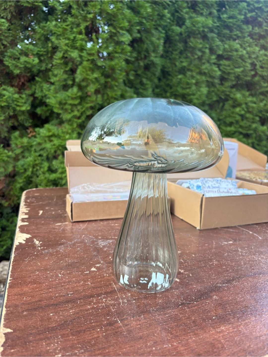 Glass Mushroom Decor